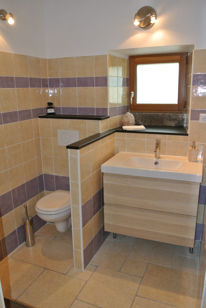 Salle de bain appartement location lodge Espaladous